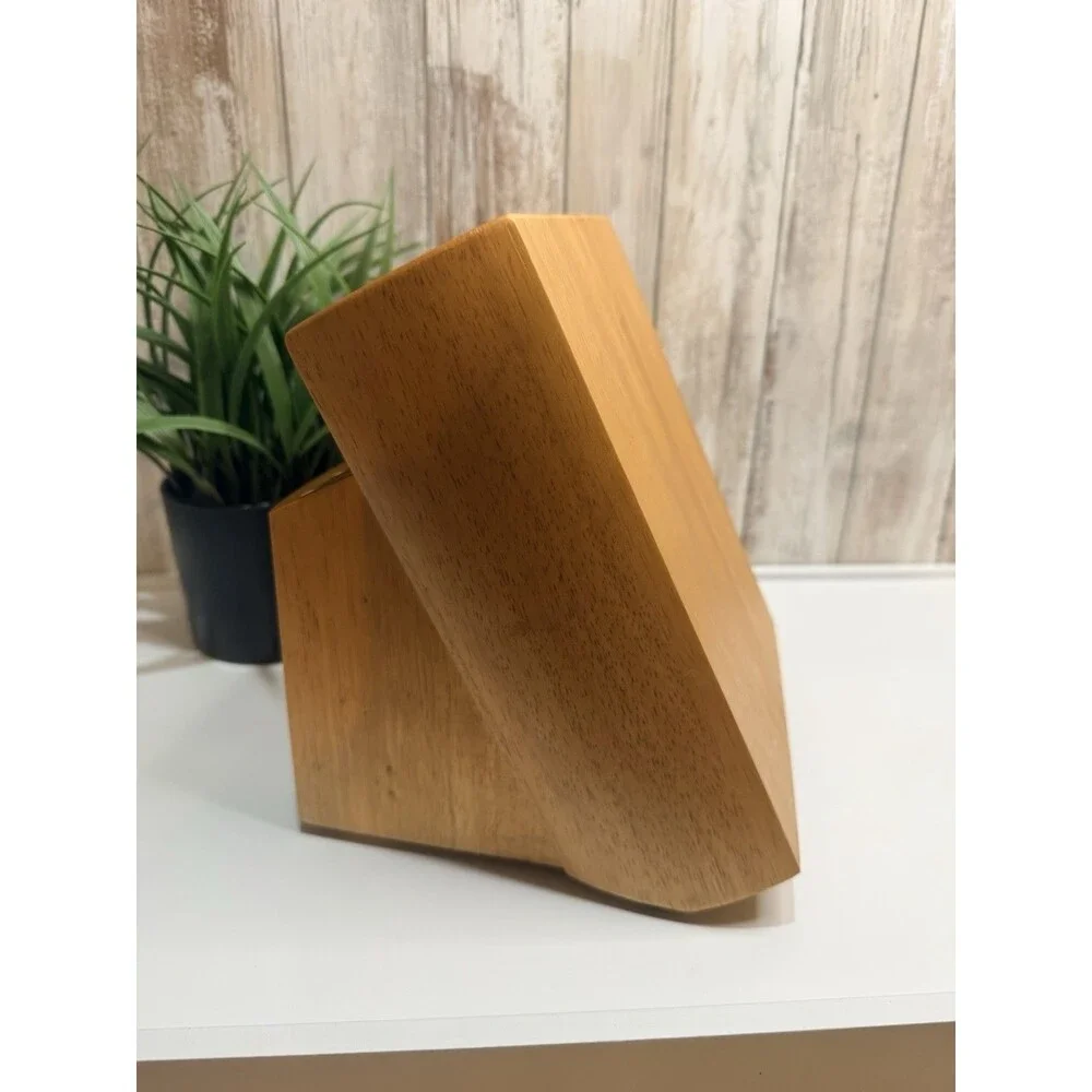 CHICAGO CUTLERY Wooden Knife Block w/ 15pc Max Capacity, Honey Pine Finish